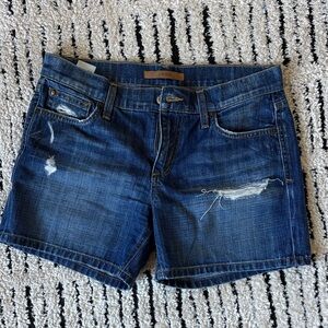 Joe's Jeans Dark Blue Distressed Jean Shorts